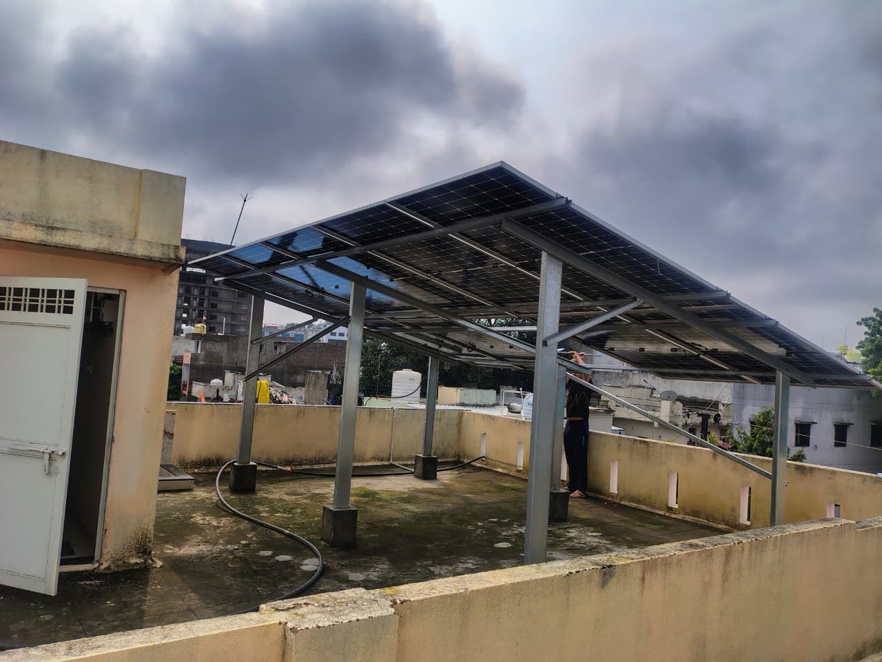 Penthouse apartment with panoramic city views, floor-to-ceiling windows, and modern open concept living space